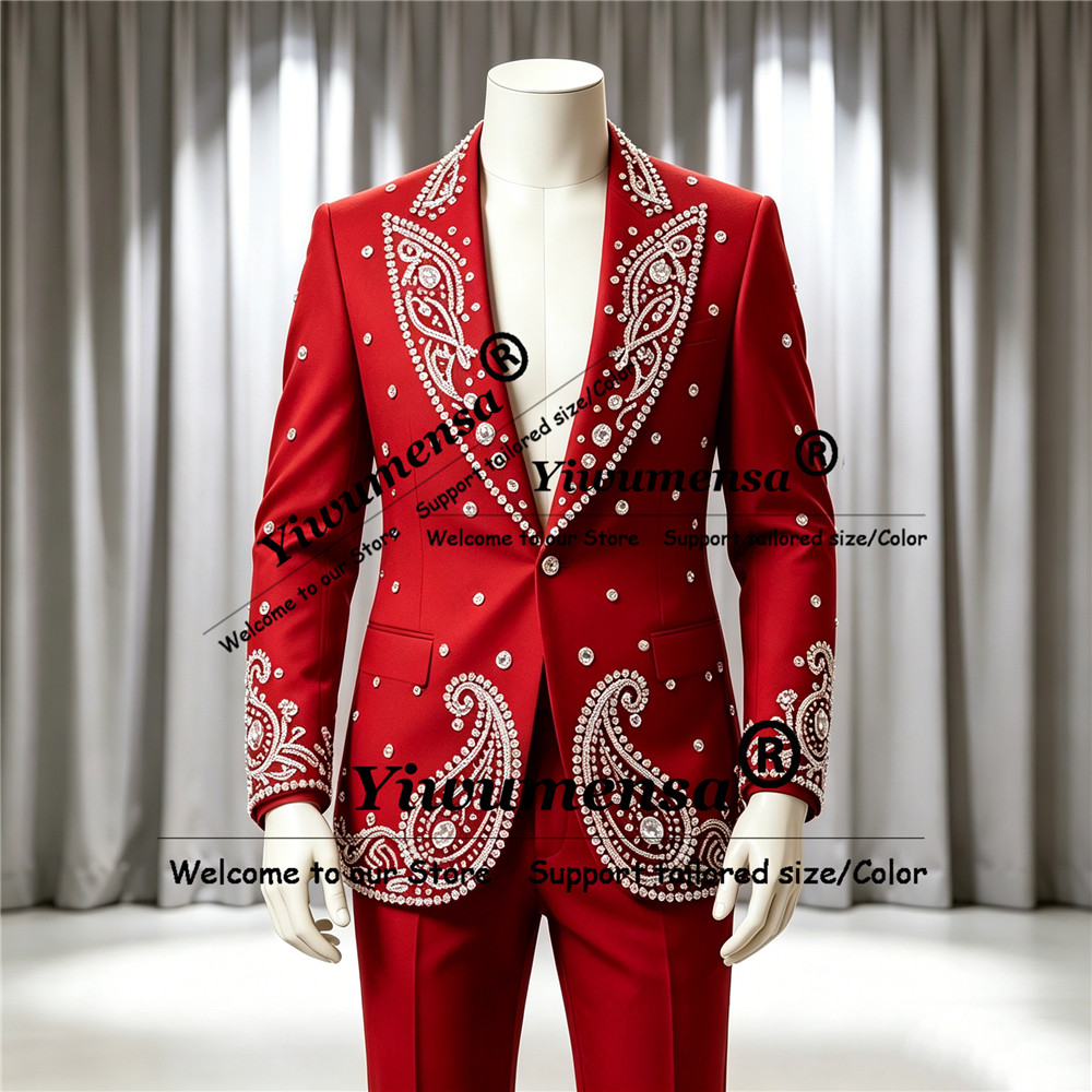 Men'S Formal Wear Jewelry - Işıltılı Takı Taşlar Süs Takım Elbise