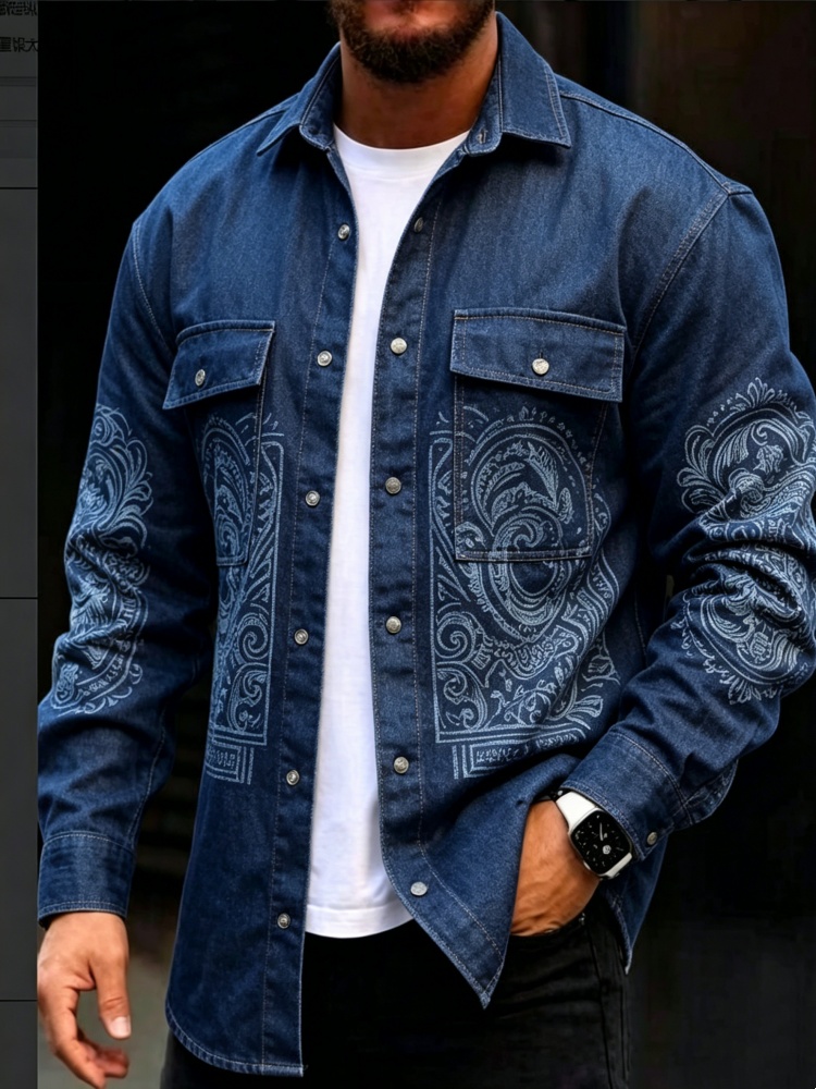 Men'S Ethnic & Formal Designer Wear Studio S - Erkek Retro Bandana Paisley Grafik Sahte
