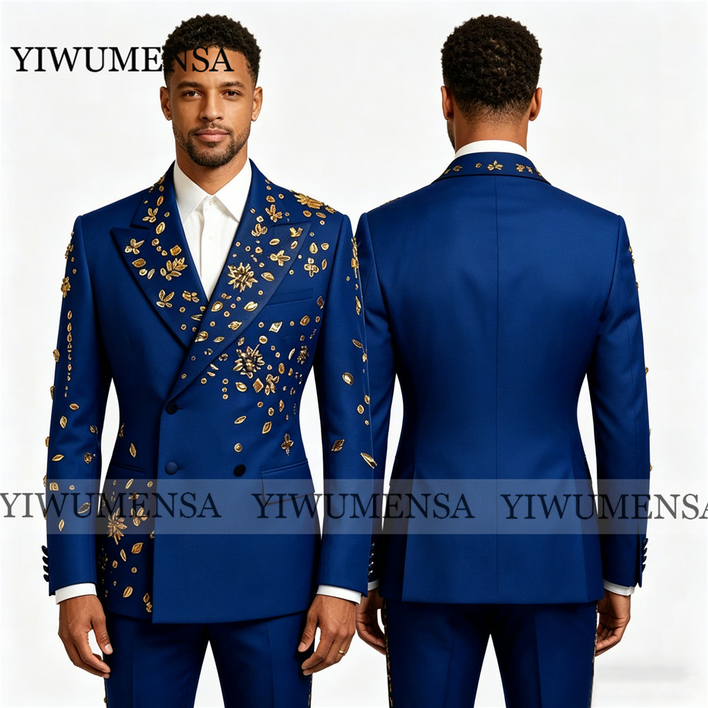 Men'S Formal Wear Jewelry - Parlak Kraliyet Mavisi Takım Elbise Erkek