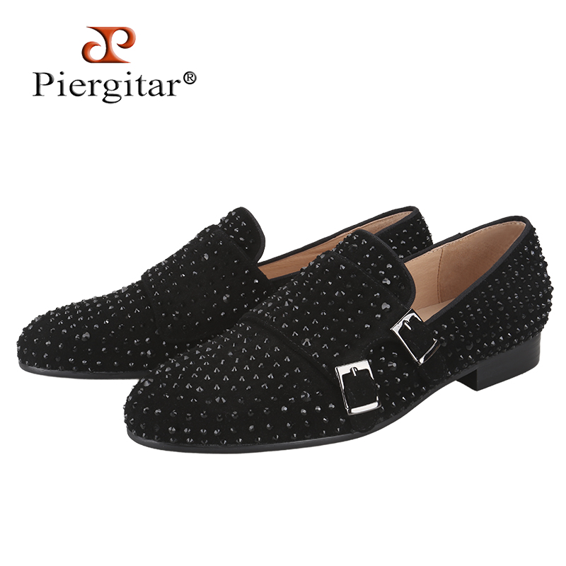 Men'S Formal Party Wear Shoes - Piergitar Yeni Siyah Süet Erkek Çift