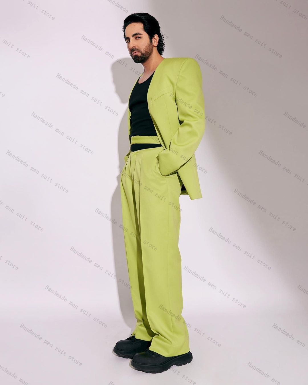 Men'S Formal Wear For Wedding Guest - Moda Yeşil Erkek Takım Elbise Seti