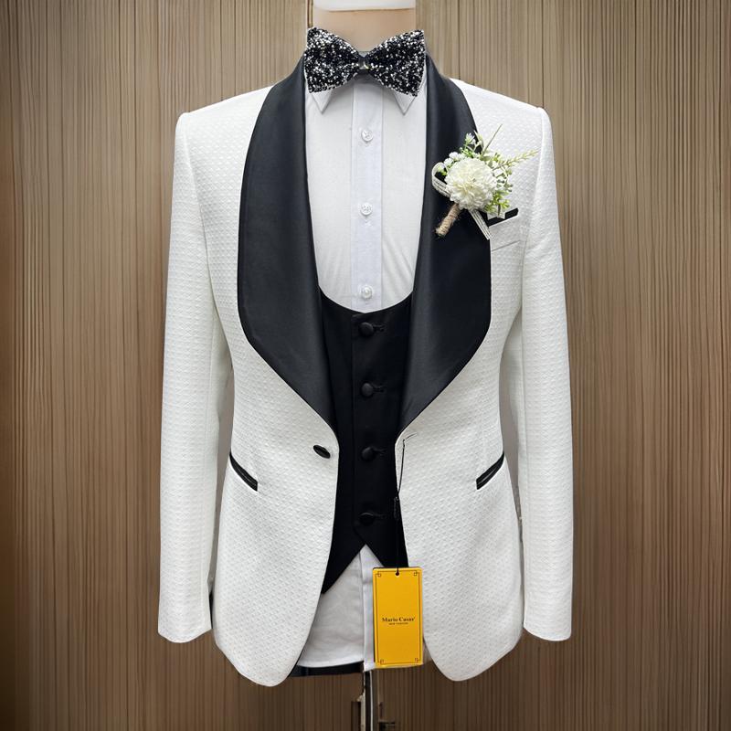 Men Formal Wear 2025 - Ekose Düğün Smokin Damat için 3
