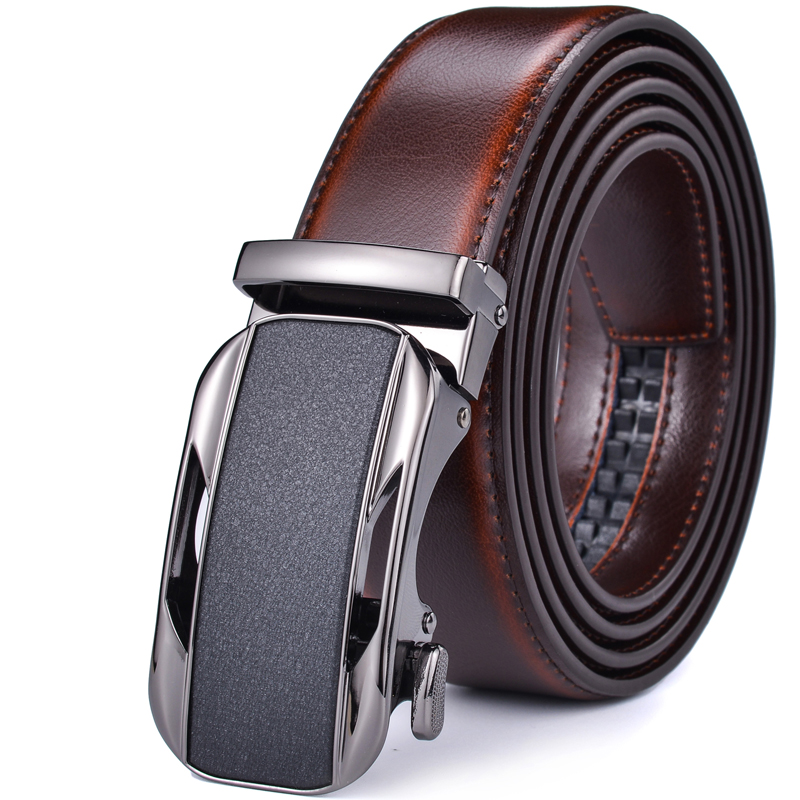 Men'S Formal Wear Belt - Otomatik Tokalı Erkek Cırcırlı Elbise Hakiki