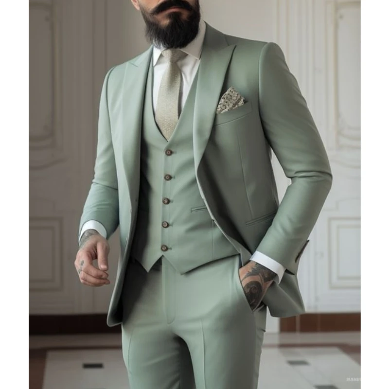 Men Formal Wear Green - Açık yeşil Takım Elbise Erkek Takım