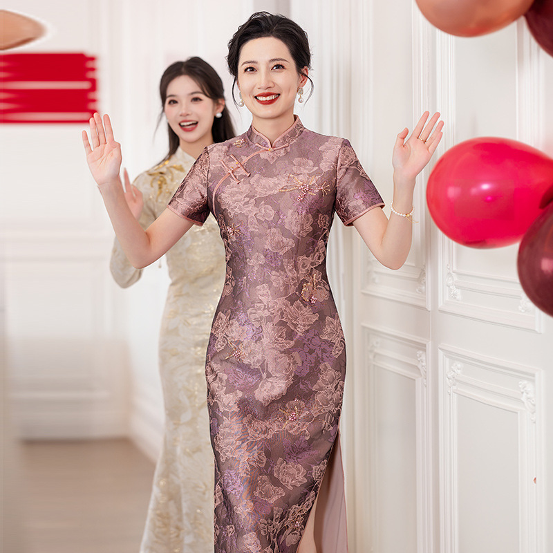 Men'S Formal Wear For Wedding Guest - Yourqipao Çin Anne Düğün Cheongsam Elbise