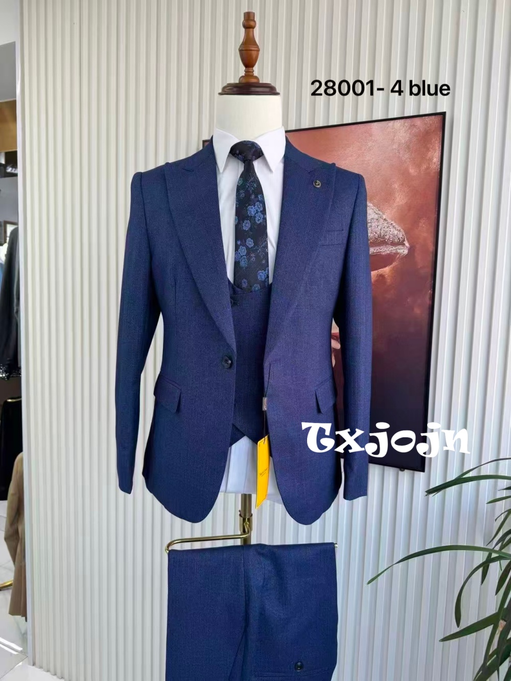 Men Formal Wear Wedding Guest - Mavi Resmi Erkek Takımları 3 Parça