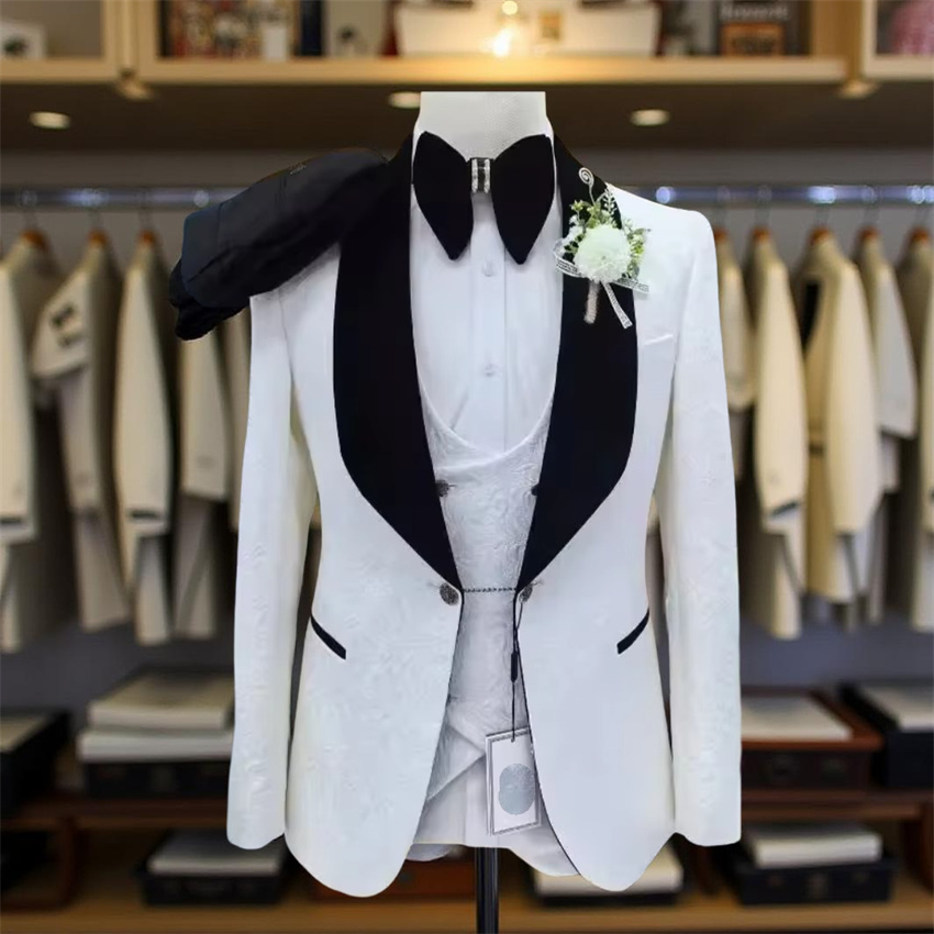 Men Formal Wear 2025 - Erkekler İçin 3 Parça Çiçek Desenli