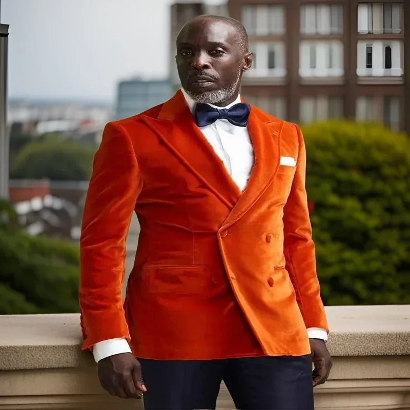 Men Formal Wear 2025 - Kadife Resmi Erkek Takım Elbise Kruvaze