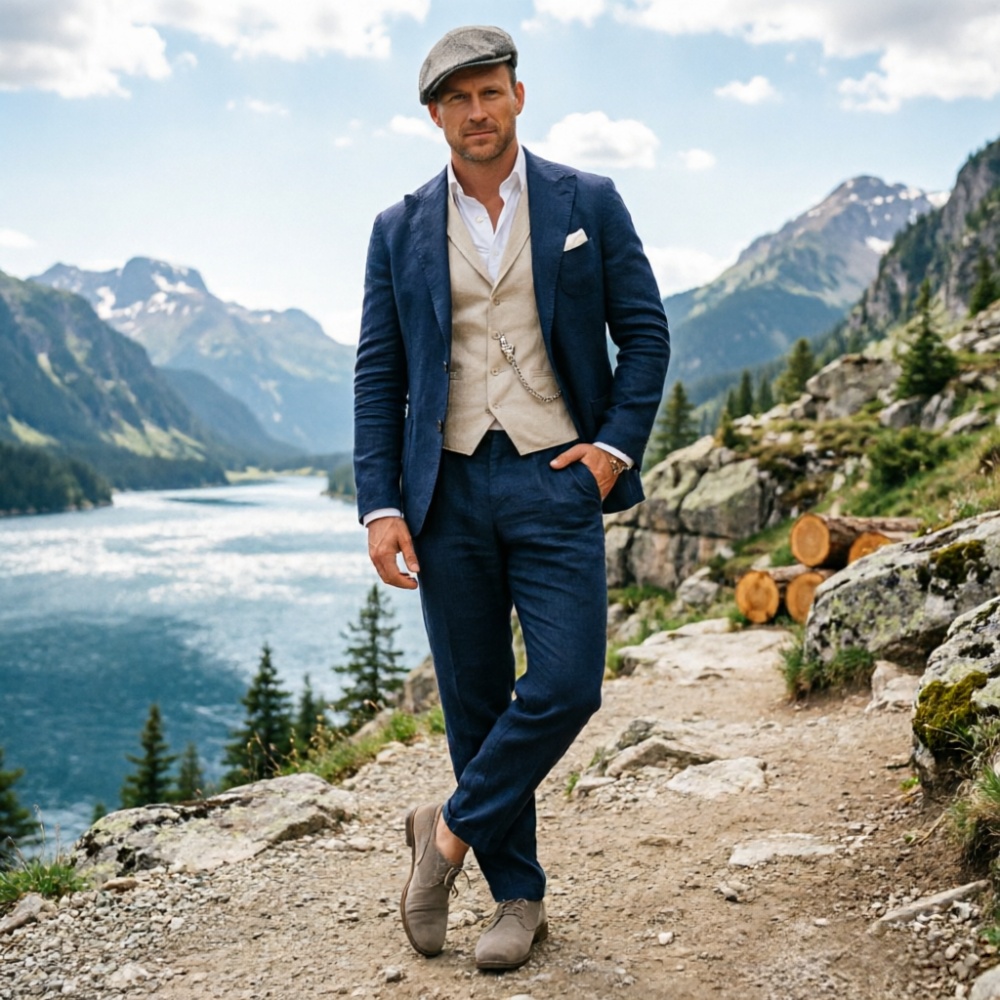 Adaçayı Yeşili Keten Erkek 3 P - Men Formal Wear Green incelemesi ve fiyatı