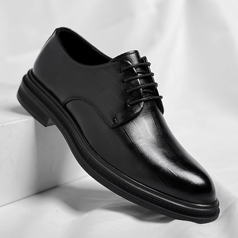 Erkek Siyah Dokulu Deri Sivri  - Men Formal Wear All Black incelemesi ve fiyatı