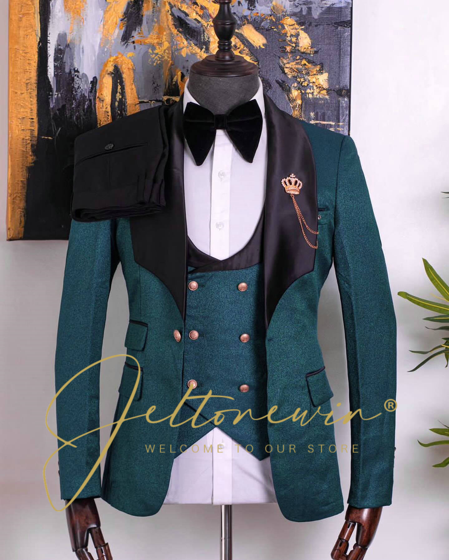 Erkek Yeşil Üç Parçalı Smokin  - Men Formal Wear Green incelemesi ve fiyatı
