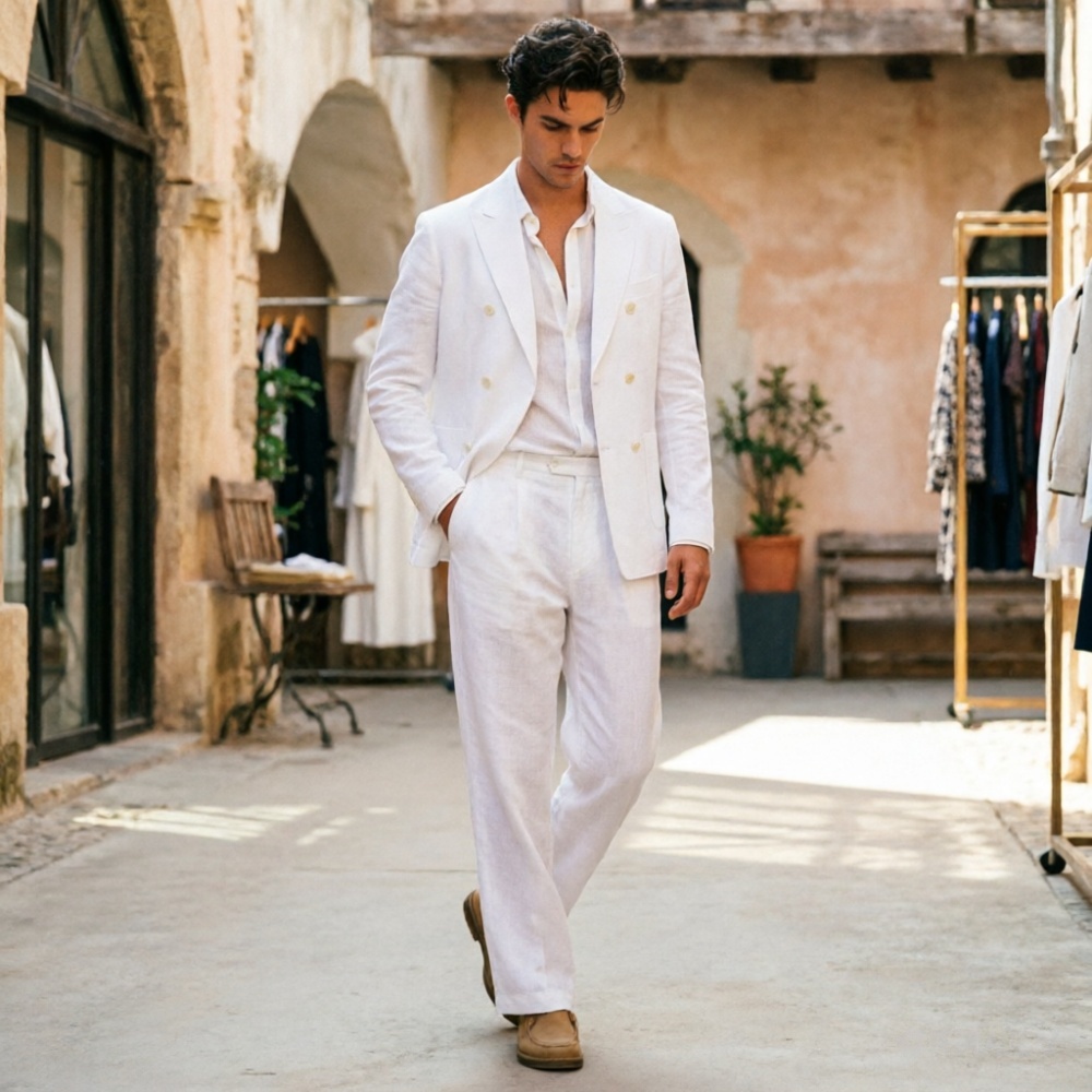 Adaçayı Yeşili Keten Erkek Tak - Men Formal Wear Wedding Guest incelemesi ve fiyatı