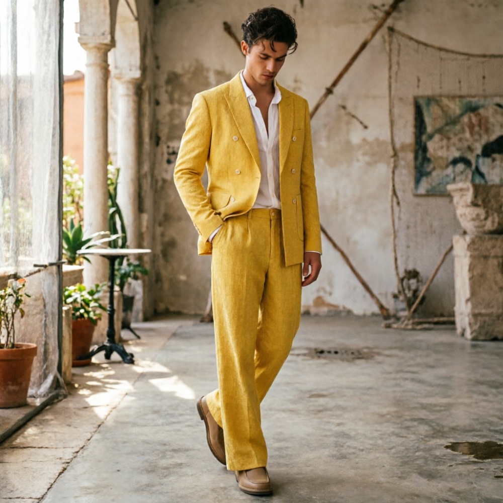 Adaçayı Yeşili Keten Erkek Tak - Men Formal Wear Wedding Guest incelemesi ve fiyatı